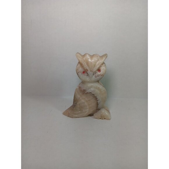 Unbranded Other - Vintage Large Natural Stone Alabaster Owl Figurine Paperweight